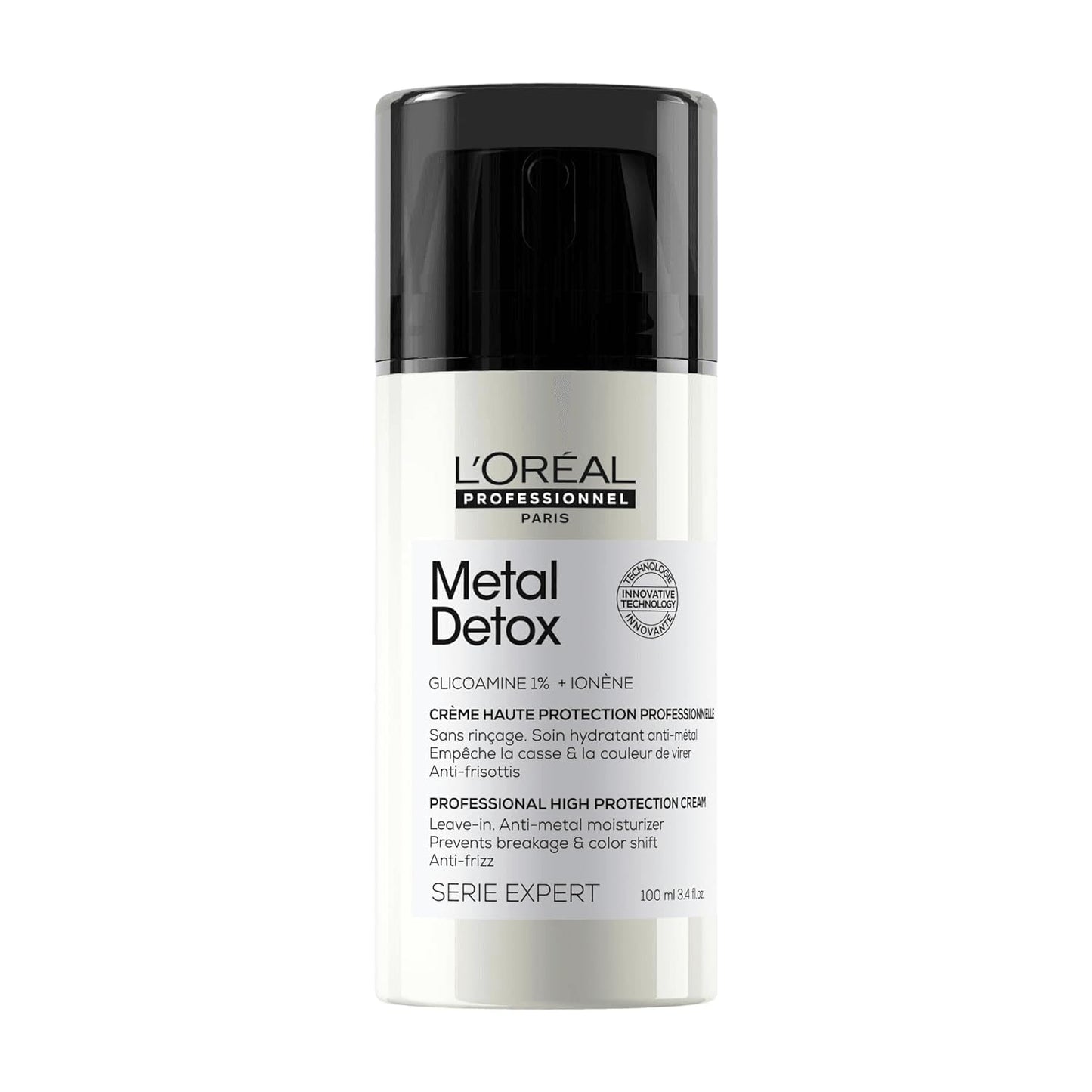 L'Oreal Professionnel Metal Detox Smoothing Cream - Lightweight Styling Leave-In Treatment For All Hair Types, Hydrates and Protects Against Frizz, UV & Metals