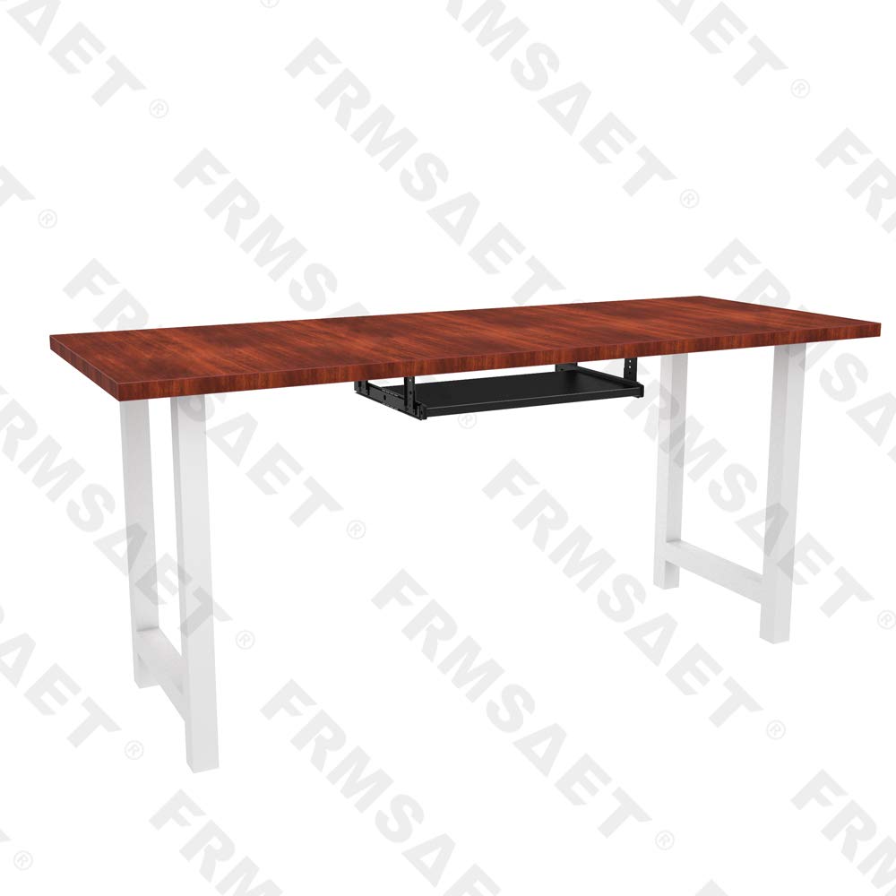 FRMSAET Furniture Accessories Office Product Suits Hardware 20/24/30 inches Keyboard Drawer Tray Wood Holder Under Desk Adjustable Height Platform. (20 inches, Black)