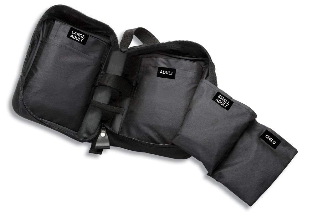 ADC - 732-BK Multikuf 732 4-Cuff EMT Kit with 804 Portable Palm Aneroid Sphygmomanometer, Child, Small Adult, Adult and Large Adult Blood Pressure Cuffs (13-50 cm), Nylon Zipper Storage Case, Black