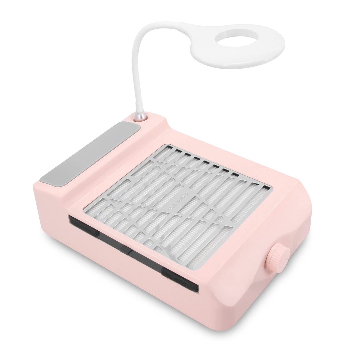 AONOLOVO Nail Dust Collector, Adjustable Suction, Professional Nail Fan Dust Collector with Light Manicure Dust Collector Nail Tech Vacuum Cleaner Machine for Acrylic Nails Removal, Pink