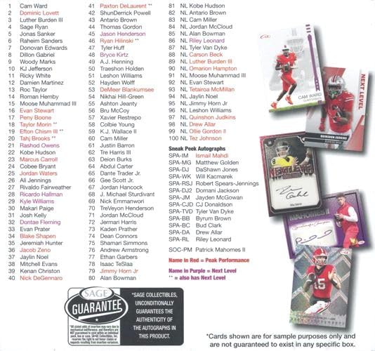 2025 Sage Football Low Series HUGE Factory Sealed MEGA Box with (5) AUTOGRAPHS, (8) INSERTS & Tons of ROOKIES! Look for RC & Autos of Cam Ward, Carson Beck, Dillion Gabriel, Ashton Jentry & More!