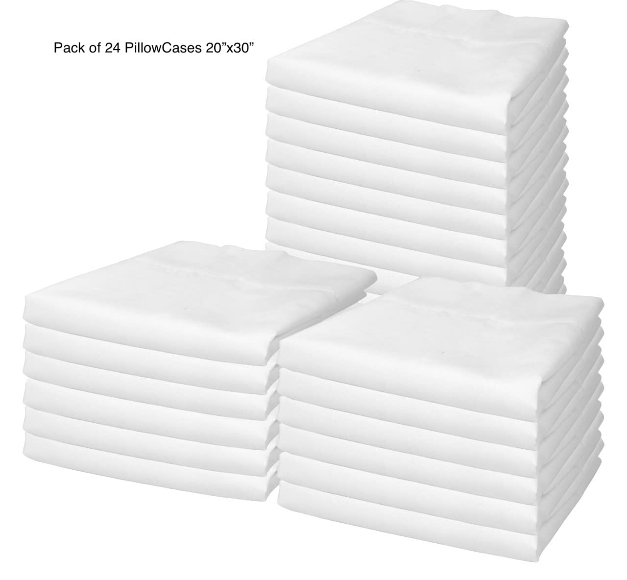 ShanDreamz 100% Cotton Percale Pillowcases, Breathable Pillow Covers, Airy Light Weight Fabric, Moisture Wicking for Hot Sleepers, Best for Home Spa & Hotel (White Queen/Standard 20"x30", 24)
