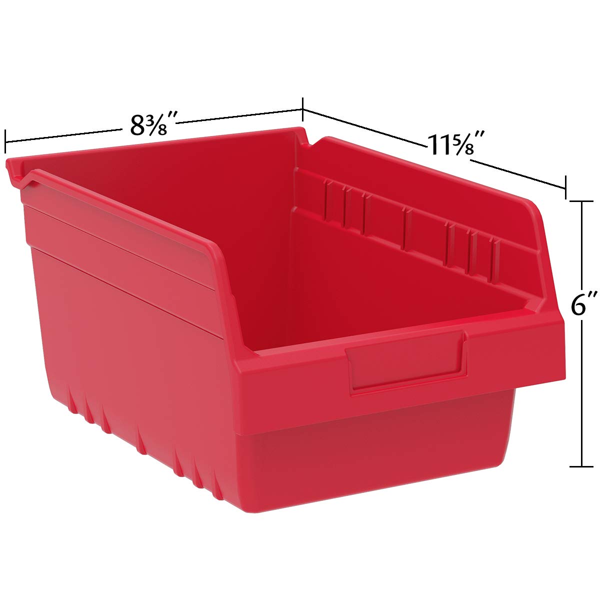 Akro-Mils 30080 Plastic Nesting ShelfMax Storage Bin Box, (12-Inch x 8-Inch x 6-Inch), Clear, (8-Pack)