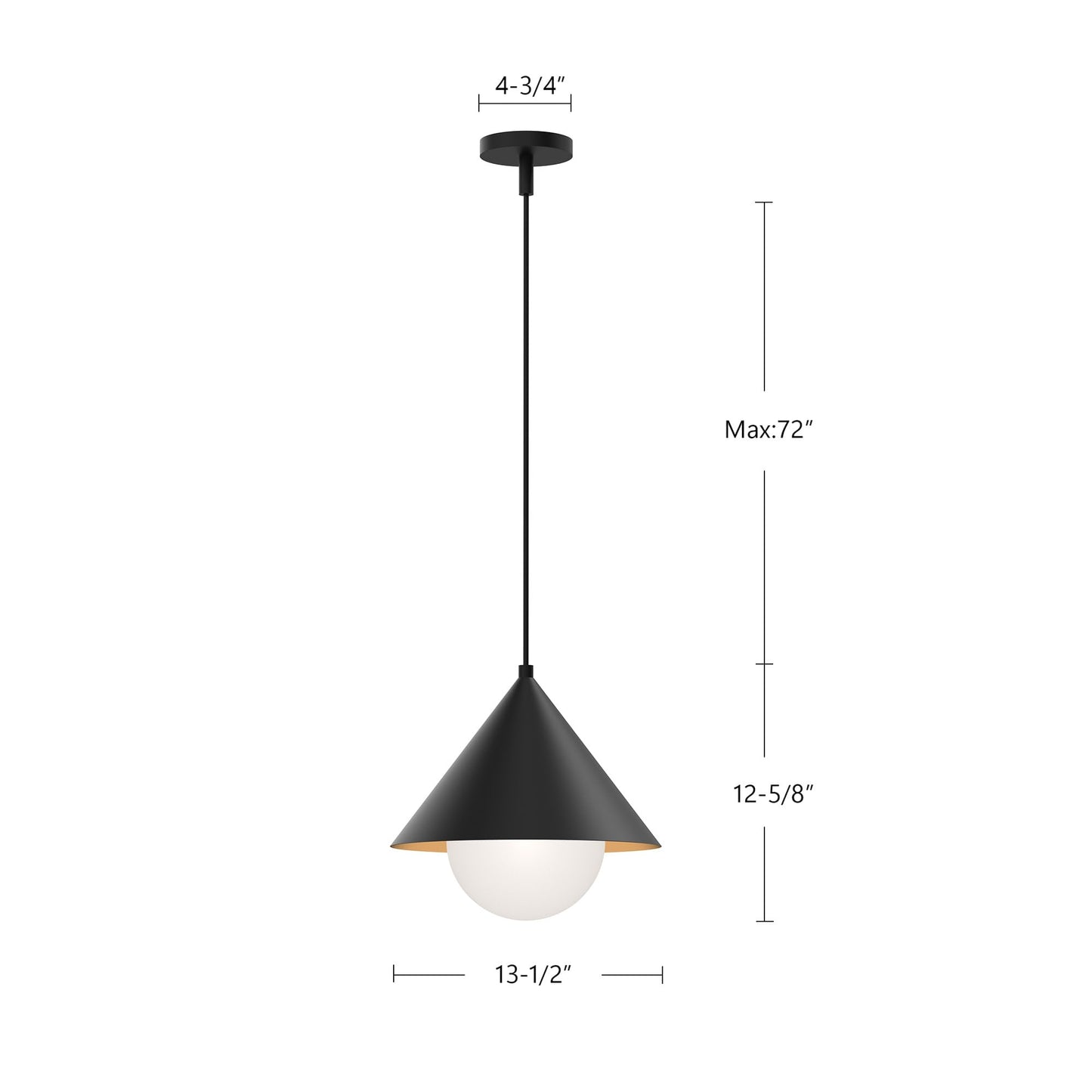 Alora Mood PD485214MBOP Remy Pendant, Matte Black/Opal Glass
