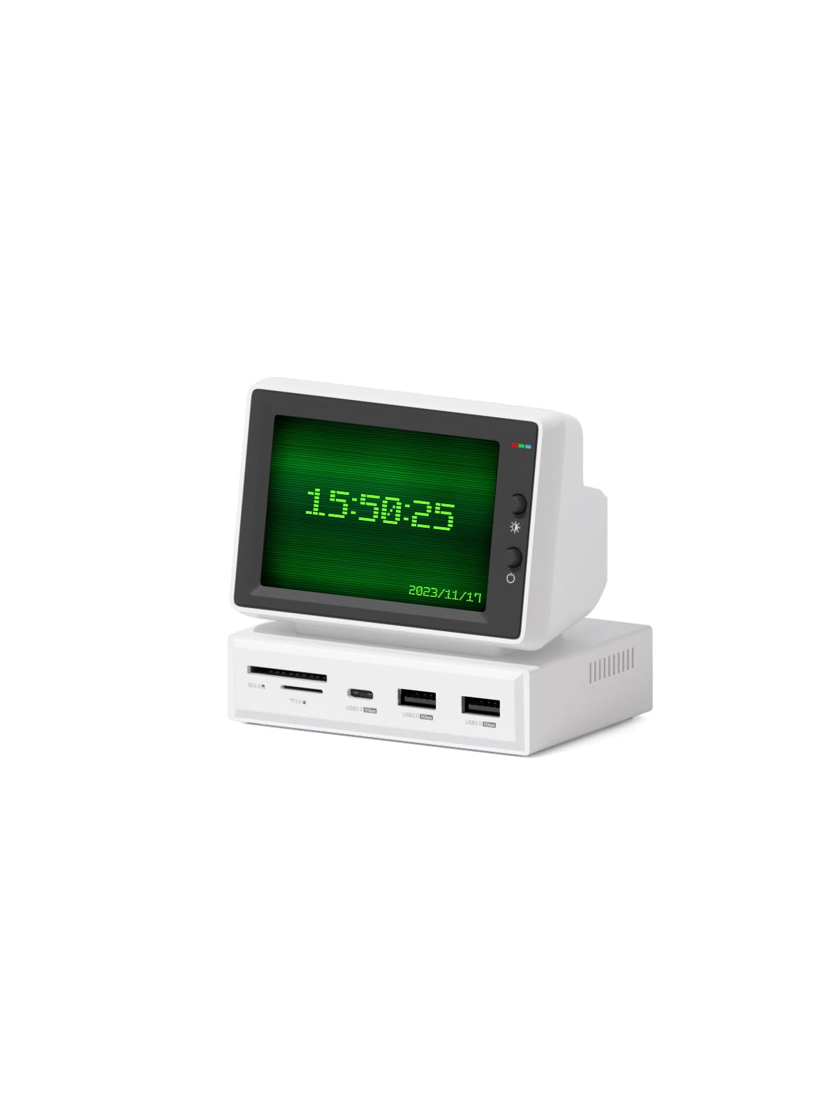Hagibis 3.5inch IPS USB Mini Screen with USB C Hub, USB-C&HDMI Monitor AIDA64 Mini PC CPU RAM HDD Data Monitor Temperature Electronic Album Floating Lyrics Display Sub Screen for Laptop PC (960x640)