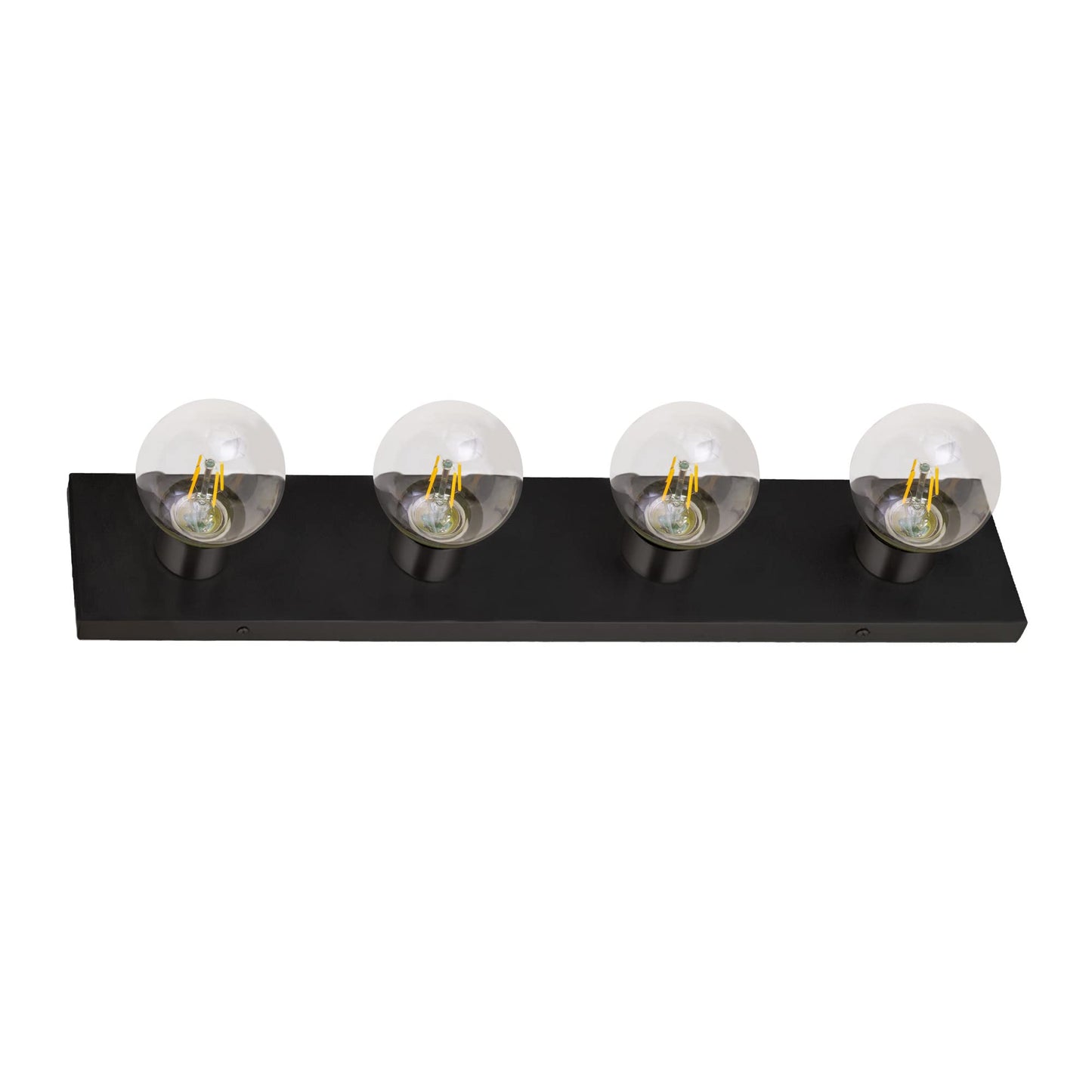 Design House Vanity Lights, 4 Linear Lights, Dimmable, Horizontal or Vertical Use, Uses (4) 60W Bulbs, for Bathroom/Makeup Vanity, Matte Black, 24.0. in. L x 4.33 in. H x 2.0 in. D, 588574-BLK