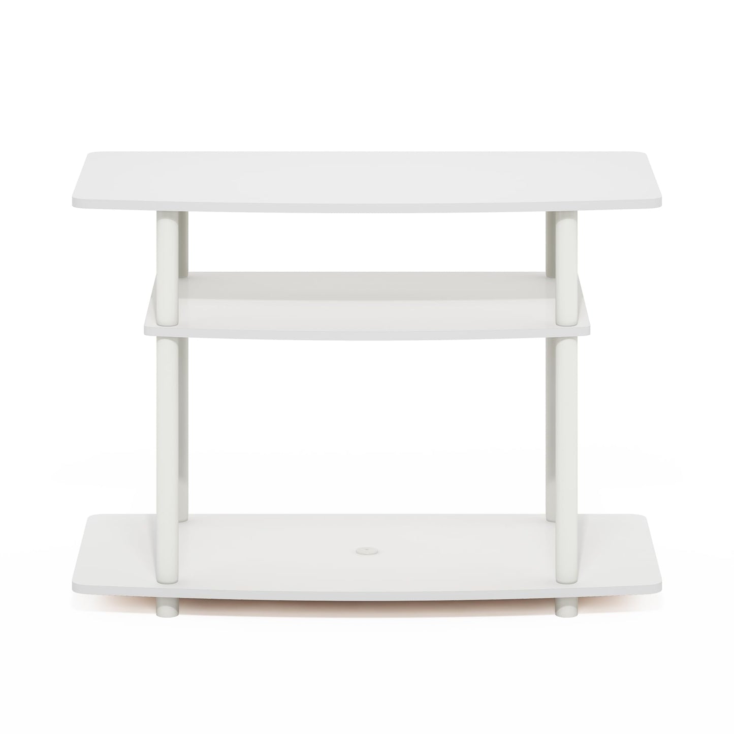 Furinno Turn-N-Tube TV Stand, 3-Tier No Tools Entertainment Center, TV Console for TV up to 32 Inch, for Living Room, Bedroom, White