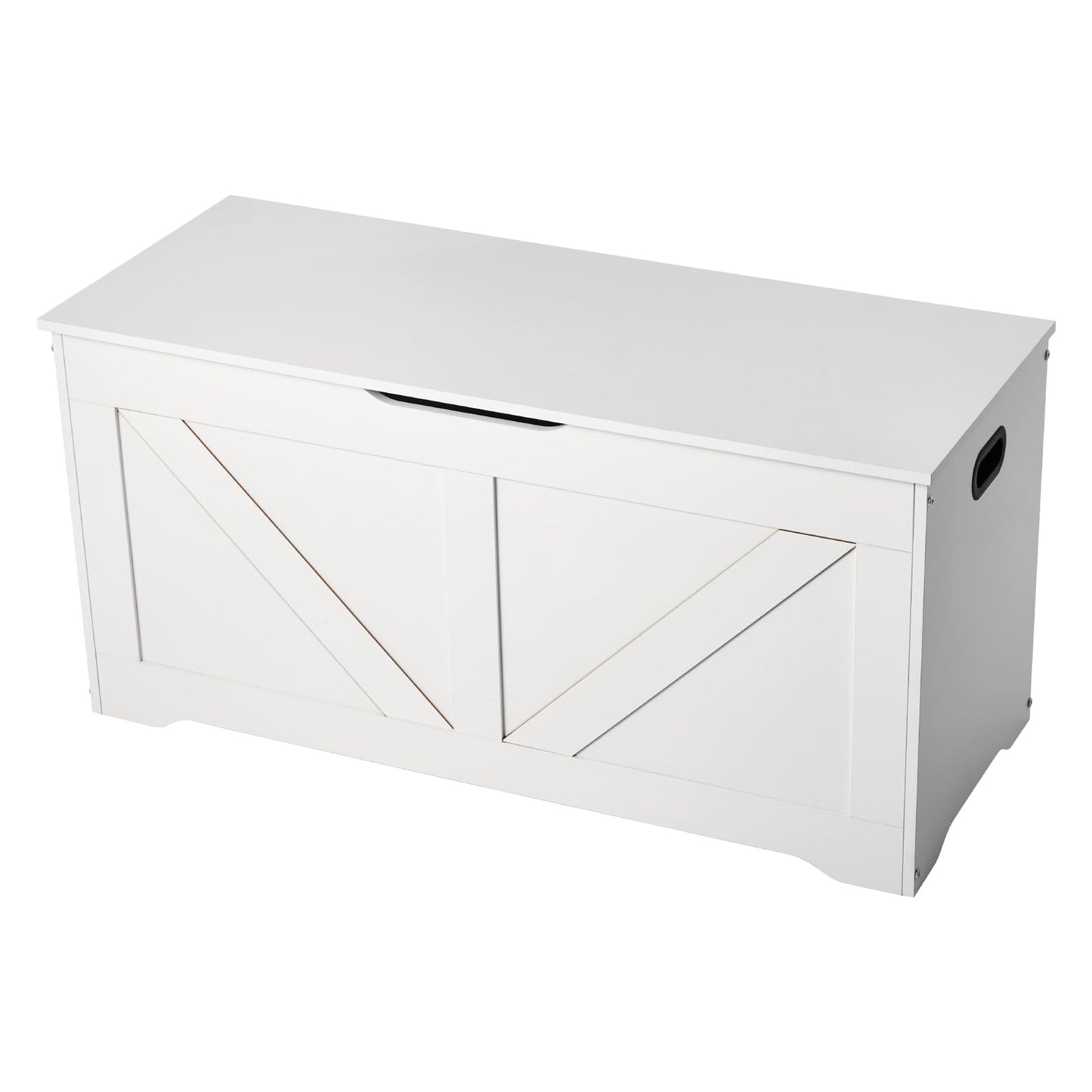 VEVOR Kids Storage Bench, Wooden Toy Box Chest, Large Storage Cabinet with Safety Hinge, Toddlers Storage Bench for Playroom, Living Room or Entryway, Easy Assembly, 38.98 x 15.55 x 18.9 in, White