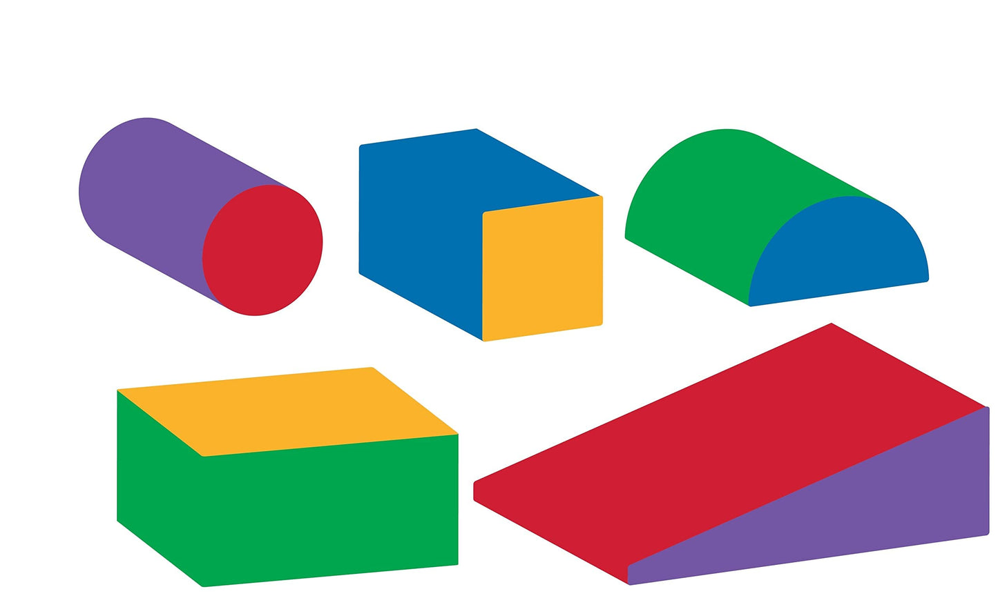 Climb and Crawl Activity Play Set - Climbing Foam Shape Toy for Toddlers 5 Piece Soft Zone Climbing Blocks, Safe Indoor Crawling Gym Equipment for Toddler, Infant, Baby Waterproof and Easy to Clean