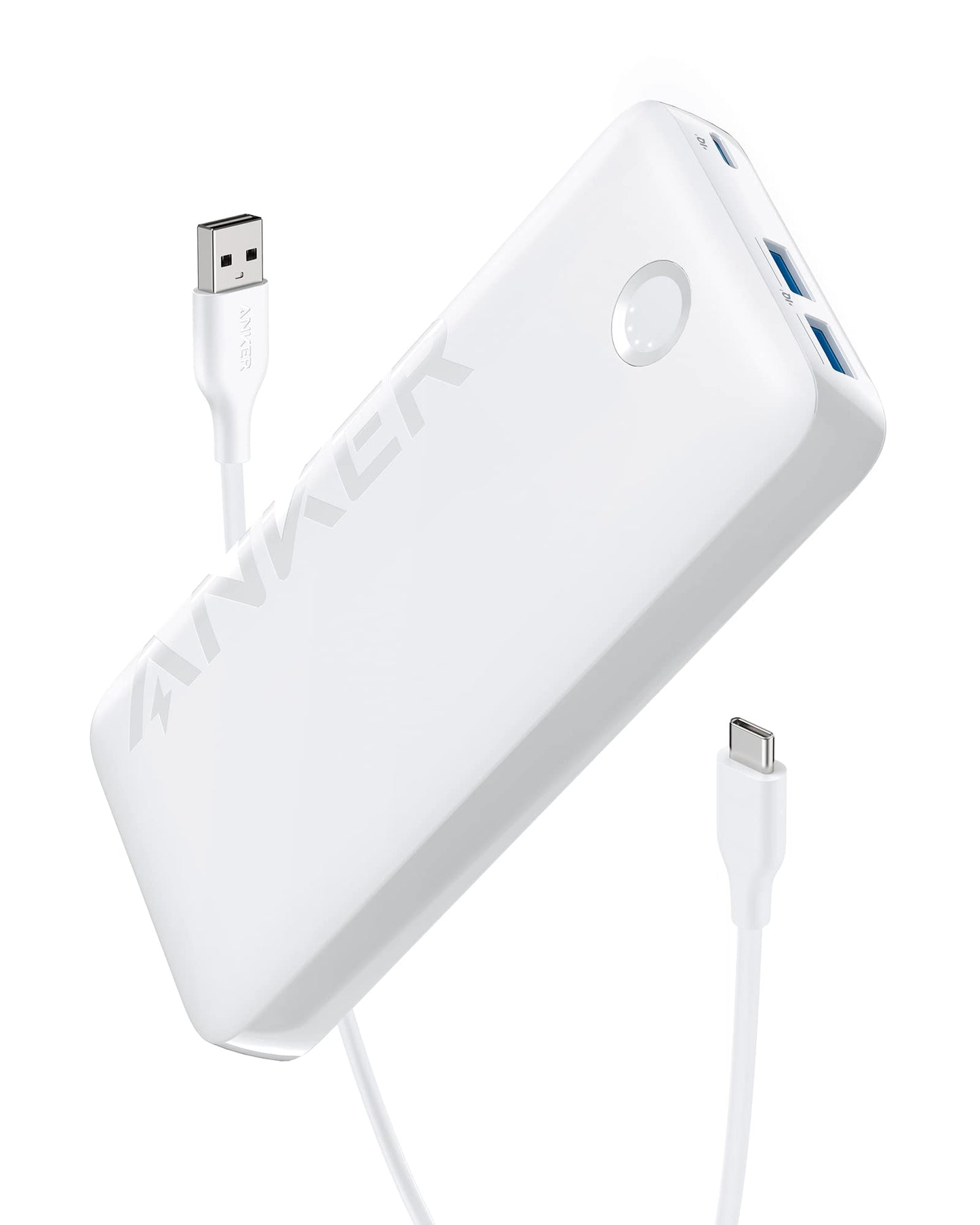 ANKER Power Bank, 20,000mAh Portable Charger with 22.5W Max Fast Charging, 2 USB-A, 1 USB-C for iPhone 16/15/14/13/12 Series, Samsung, iPad Pro, AirPods, Apple Watch, and More