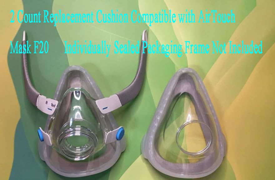 2 Packs Large F20 Cushion Replacement Compatible with Airfit and AirTouch - Excellent F20 Full Face Memory Foam Cushion