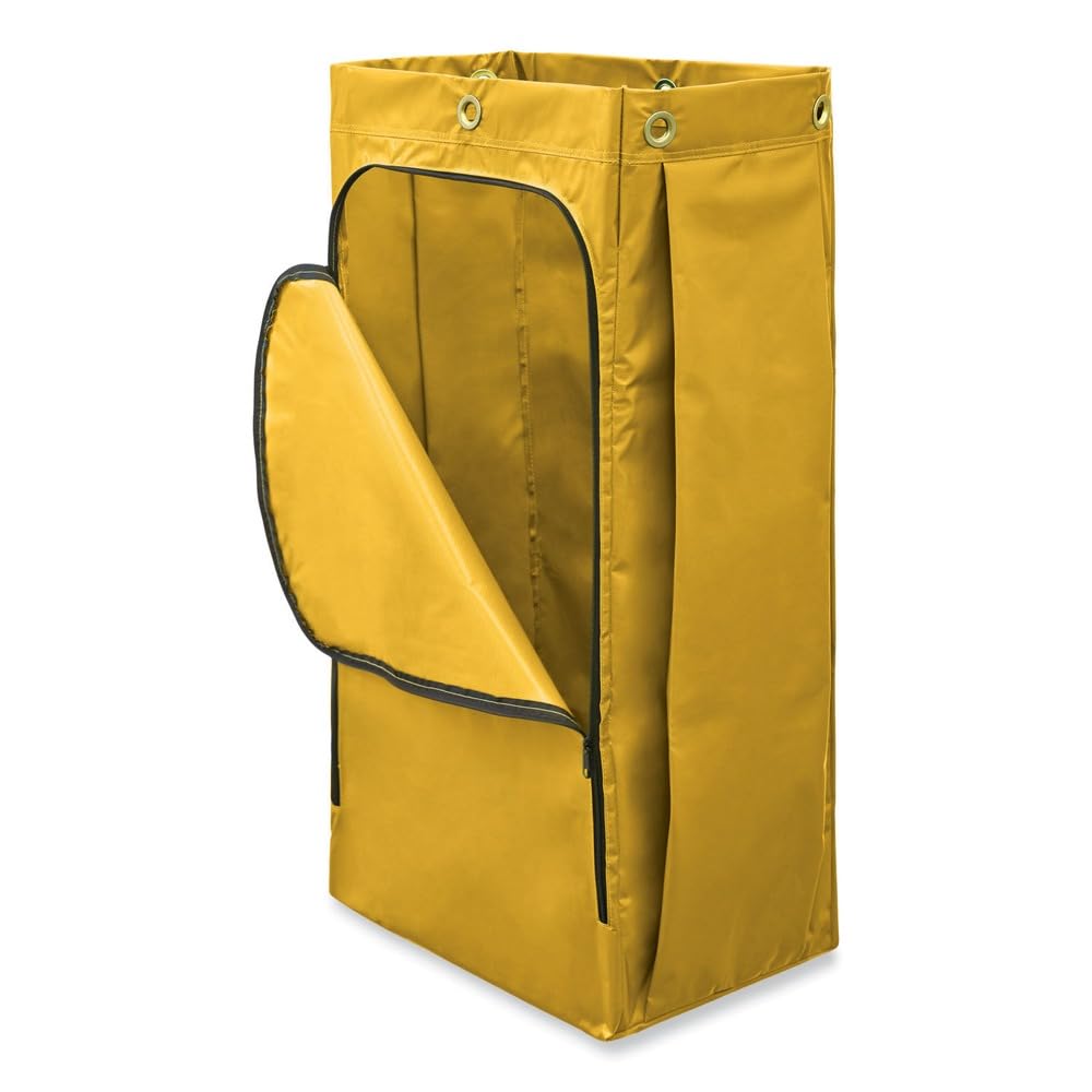Rubbermaid Commercial High Capacity Vinyl Janitorial Cleaning Cart Bag Waste/Trash/Laundry/Linen Collection for Restraurant/Café/Office/School/Motel/Facility 34 Gallon Yellow