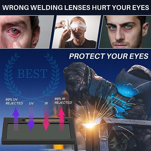 2×4.25 Auto Darkening Welding Lens - Shade 5-13 Adjustability | True Color Welding Lens | Ideal for Pancake & Pipeliner Welding Hoods | Welding Lens 2×4 1/4 (HD)