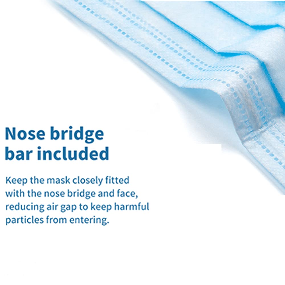 2,000pcs Disposable Face Masks- 3 Ply Breathable Mask For Adults - Blue (40 Packs of 50)