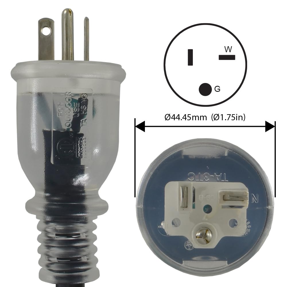Conntek 20520-050 NEMA 5-20 Outdoor Extension Cord 20 Amps 125 Volts, 50 Feet