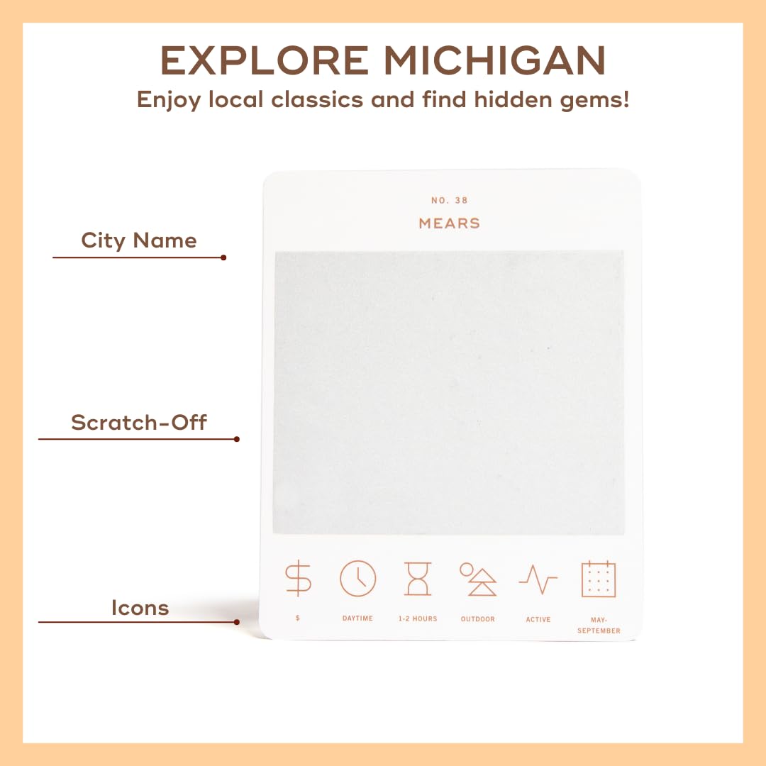 Reach International Outfitters Michigan Adventure Bucket List: 50 Scratch-Off Cards for Outdoor Activities, Tourist Attractions, and Road Trips - Perfect Travel Gift and Guide for Exploring
