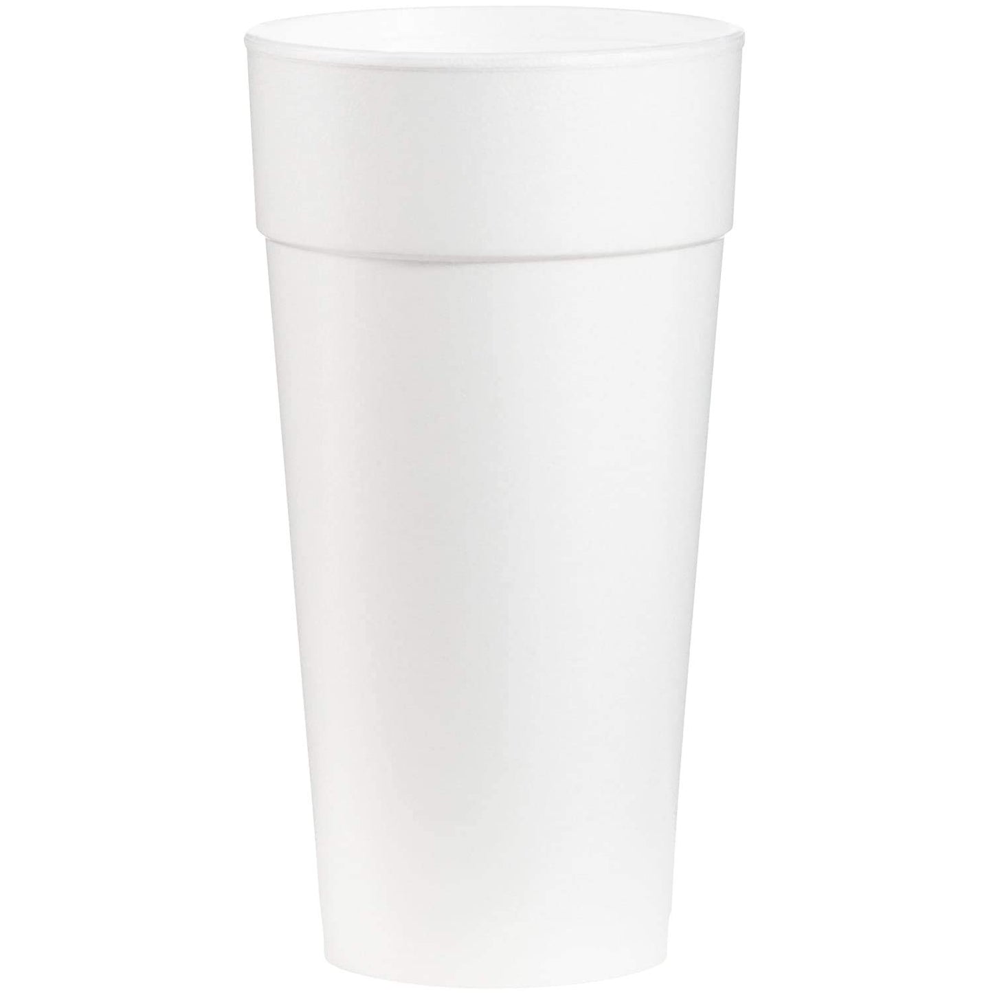 AMZ Empire 24 Oz Foam Cups With Lids, Insulated Foam Disposable White Coffee Cup With Cover Lid, Pack of 40 Sets For Hot or Cold Drink, 40/Case