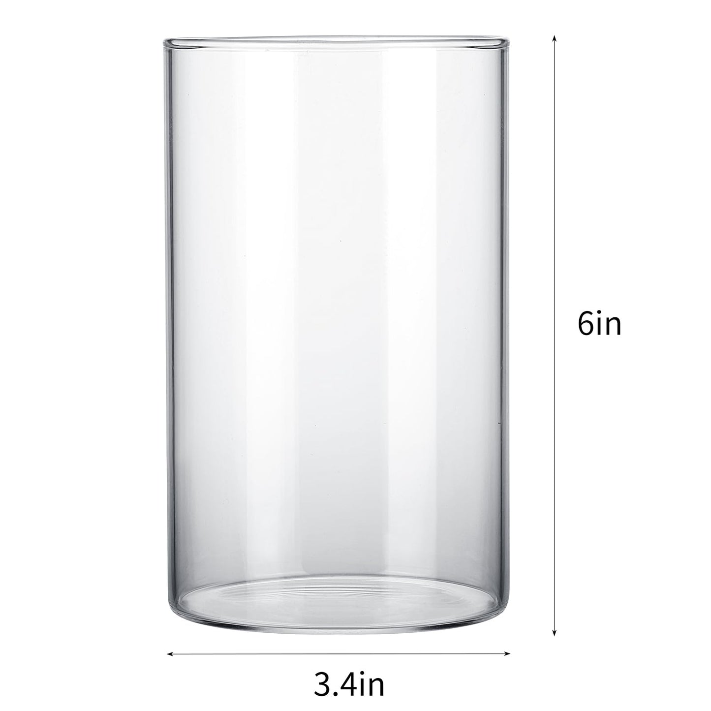 CUCUMI 12pcs Glass Cylinder Vases for Centerpieces, Flower Vases Wedding Decorations, 6 Inch Tall Glass Candle Holder for Table Shelf, Floral Vase Bulk for Home Decor