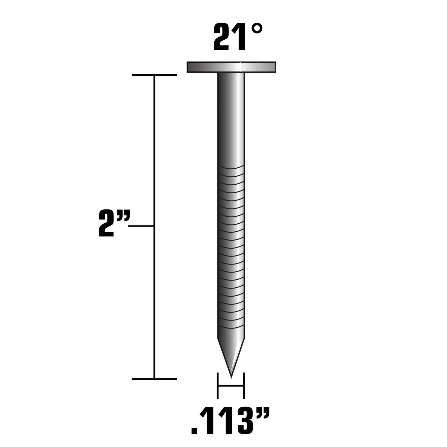 Metabo HPT Framing Nails, 2" x .113, Stainless Steel, RS, Ss, Rh, Full Round Head, Plastic Strip, 1000 Count (10148SHPT)