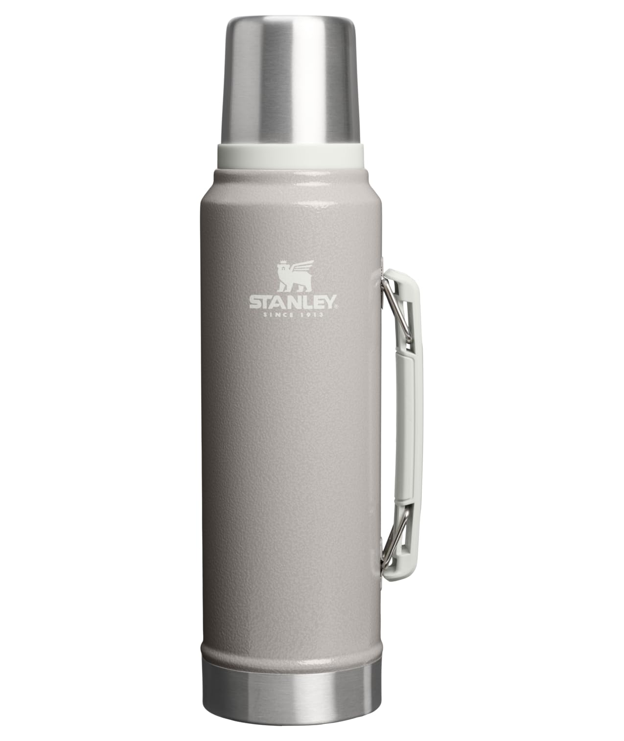 Stanley Classic Legendary Vacuum Bottle 1.1 qt | Wide Mouth with Leakproof Cup Lid | Keep Drinks Hot or Cold | Packable for Travel | Insulated Stainless Steel Thermos | BPA-Free | Hammertone Ash