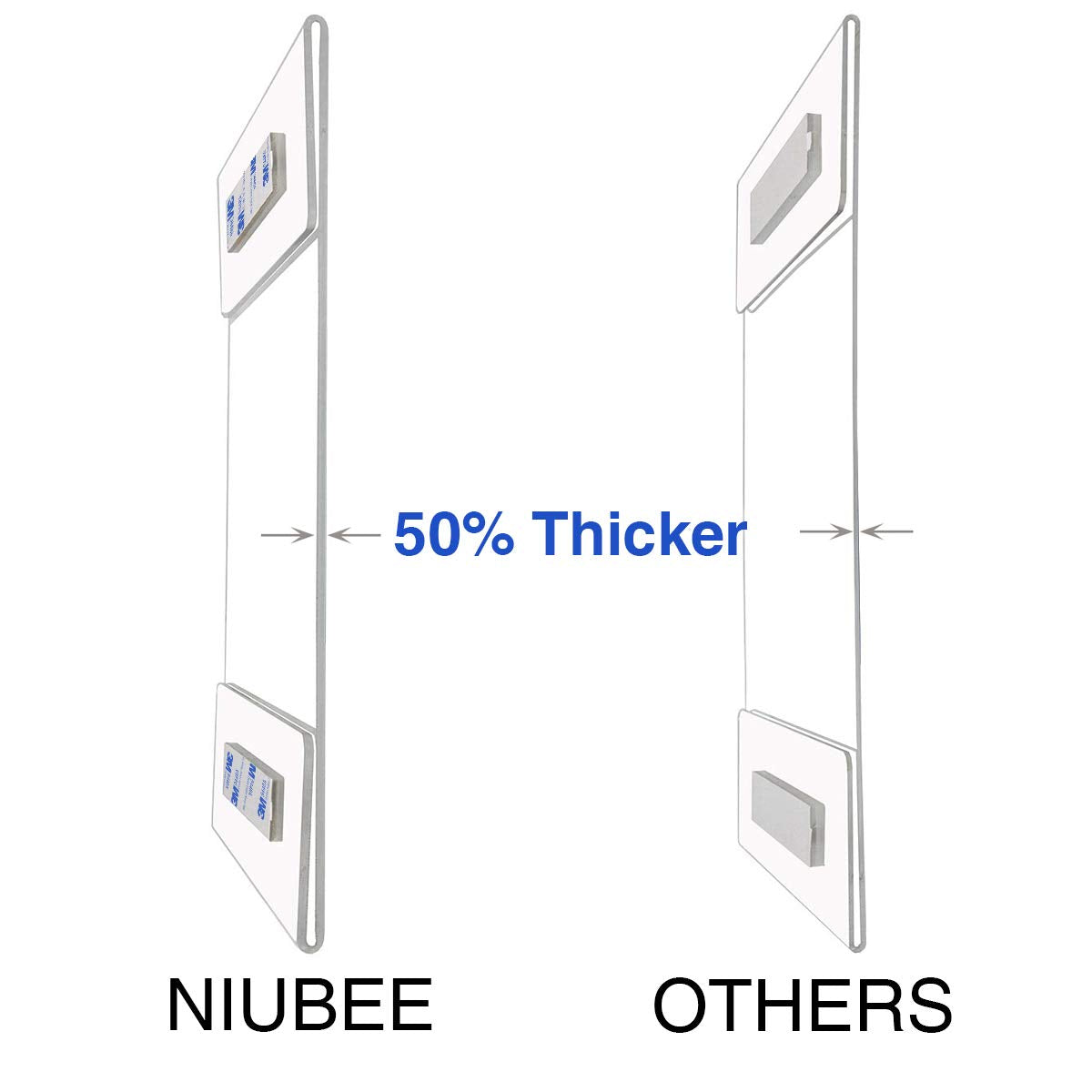 Niubee 8.5x11 inch Wall Mount Acrylic Sign Holder Horizontal with Double Sided Adhesive Tape for Office, Home, Store, Restaurant-No Drilling (10 Pack)
