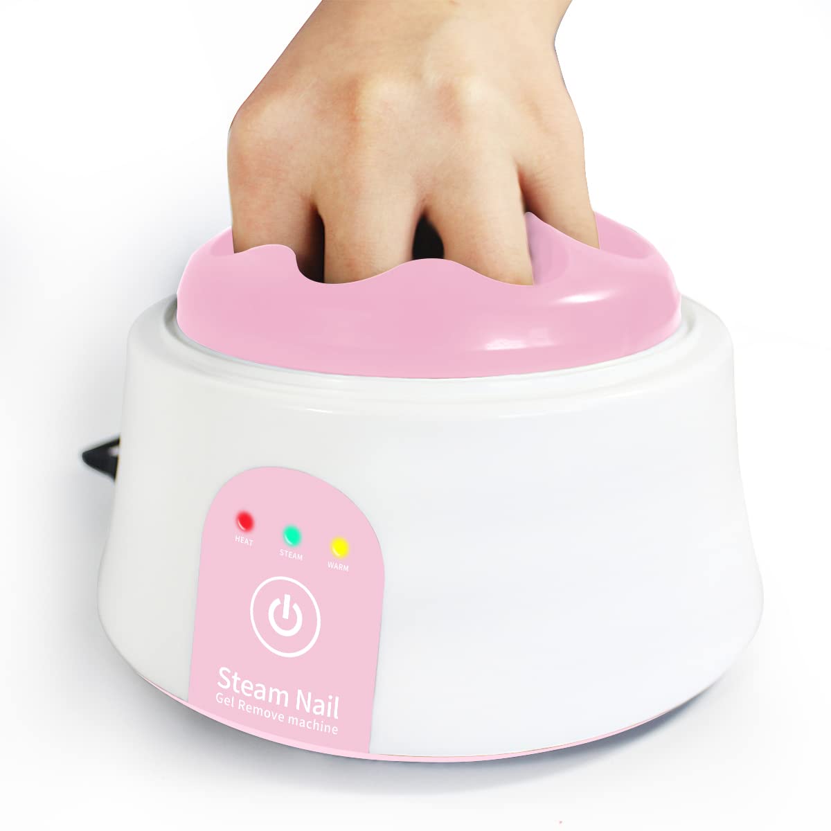 Steam Nail Polish Remover Machine Gel Nail Steamer, Remove Gel Polish Safely without Damaging Nail Bed, Pink