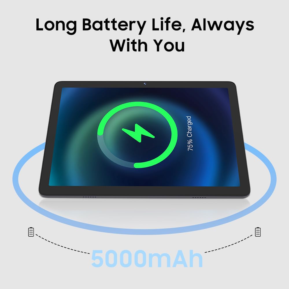 ApoloMedia 10" Tablet, 2025 Android 14 with Octa-core Processor, 8GB&64GB Storage(Expand to 512GB), Metal Casing Upgrade, Dual Camera, WiFi 6&Bth 5, 5000mAh Battery