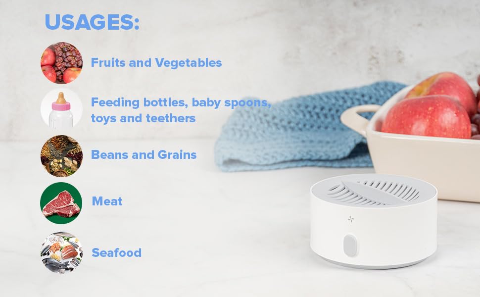 AquaPure - Fruit and Vegetable Washing Machine, 1-Year Warranty, Fruit Cleaner Device That Cleans Fresh Produce in Water, Waterproof Fruit and Vegetable Cleaner, Fruit and Veggie Purifier