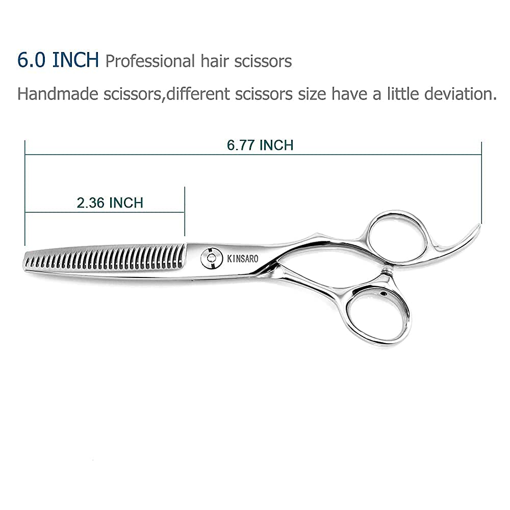 6" Professional Hair Scissors Set Hair Cutting Shears Barber Scissors Japan 440C Barber Hair Thinning Scissors Convex Edge Kinsaro