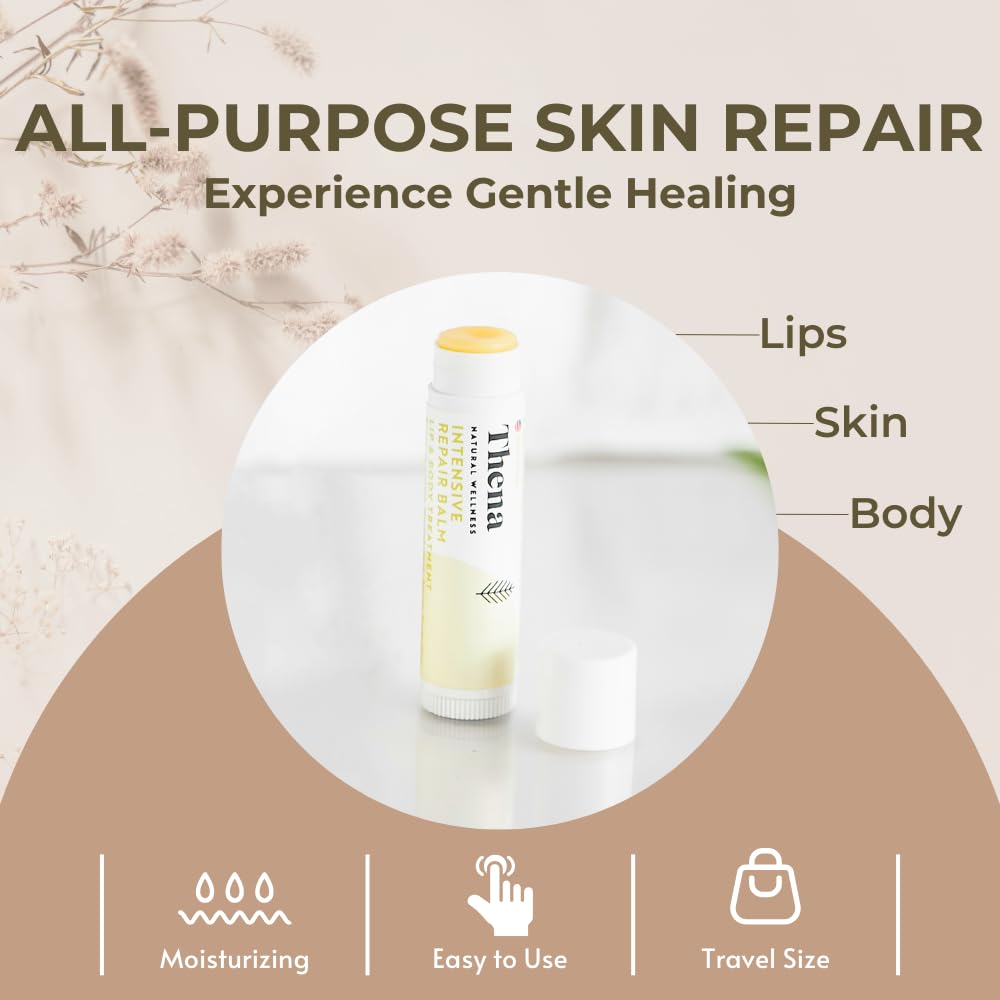 Organic Lip Treatment Balm Ultra Hydrating & Nourishing Care for Dry, Chapped, Cracked Lips & Skin, Visibly Smooths Wrinkles & Fine Lines, Natural Skin Care, 6 Pack Gift Set, Women & Men