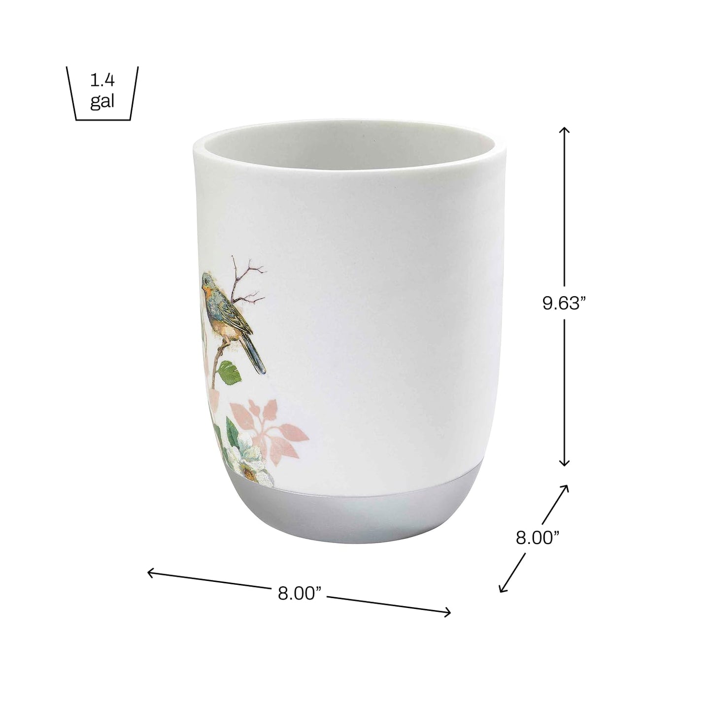 Avanti Linens - Waste Basket, Decorative Trash Can, Nature Design Bathroom Decor (Love Nest Collection)