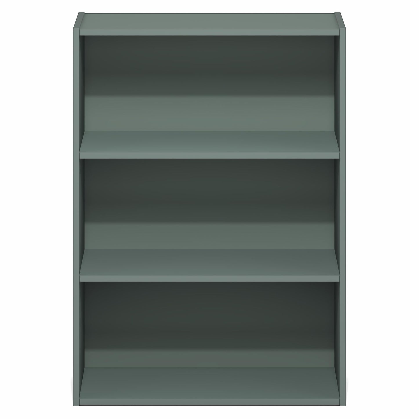 Furinno PASIR Book Shelf, 3-Tier Bookshelf, Storage Shelves Bookcase, 9.7 x 23.7 x 31.5, for Living Room, Bedroom, Home Office, Sage Green