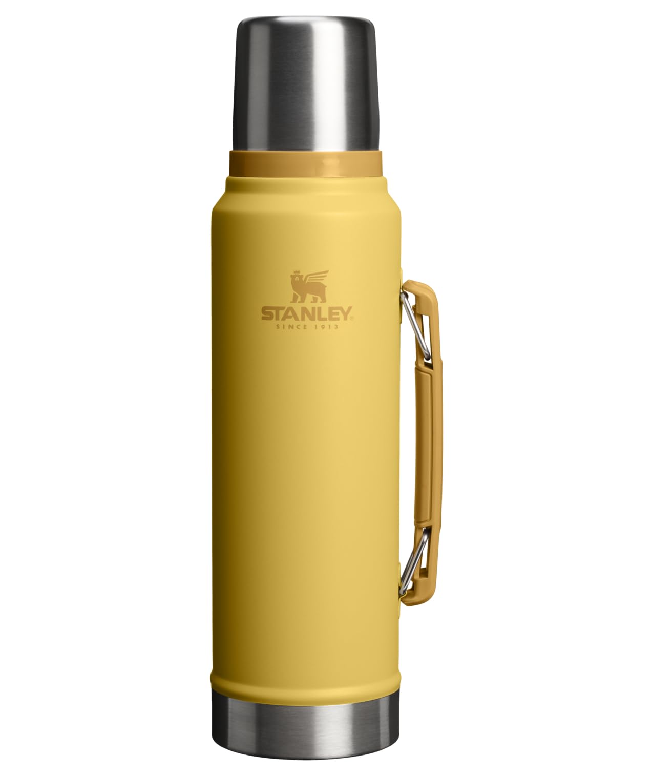 Stanley Classic Legendary Vacuum Bottle 1.1 qt | Wide Mouth with Leakproof Cup Lid | Keep Drinks Hot or Cold | Packable for Travel | Insulated Stainless Steel Thermos | BPA-Free | Dijon