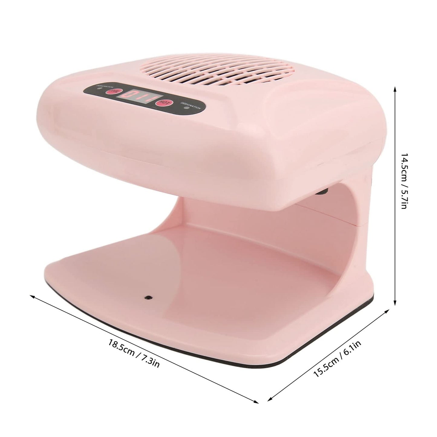 Air Nail Dryer, Nail Fan Blower Dryer Machine with Automatic Induction Sensor Cold Hot Air 300W High Power Nail Polish Dryer Drying Fan for Home and Salon Use, 5.7 x 6.1 x 7.3in
