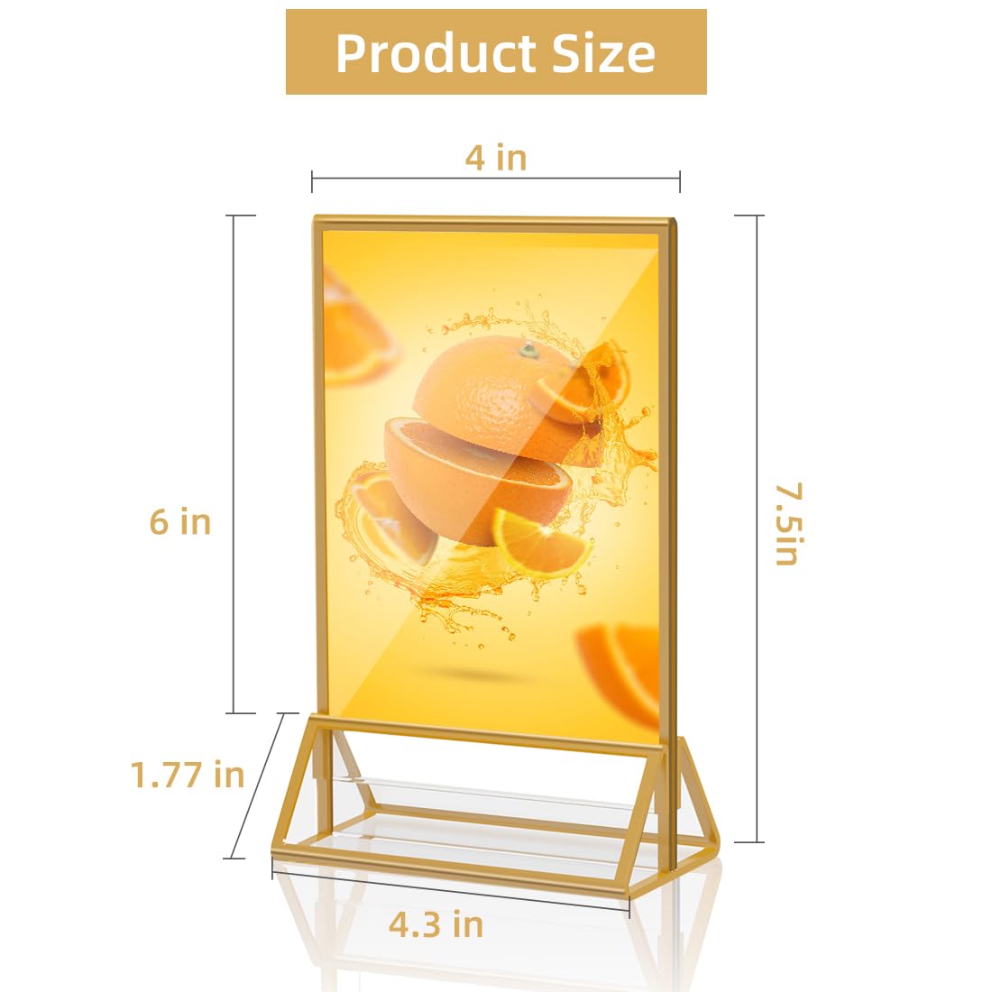 PPH-Sisy Acrylic Sign Holder 4 x 6 Double Sided Acrylic Frames Display Stand Clear Table Flyer Holder,Plastic Paper Holder for Home Office Shop