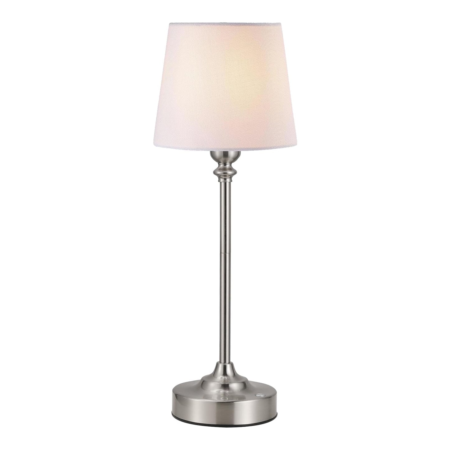 Kakanuo Cordless Table Lamp Rechargeable Silver - 1 Pack 4000mAH Battery Operated Lamp for Decor, 3000K Stepless Dimming Touch Control Wireless Lamp for Bedroom, Dining Table, Counter, Living Room