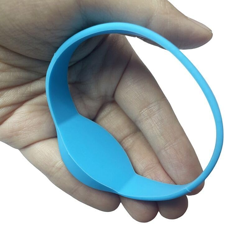 13.56MHZ ISO14443A RFID Bracelet Waterproof Silicone Wristband (Pack of 100) (Blue)