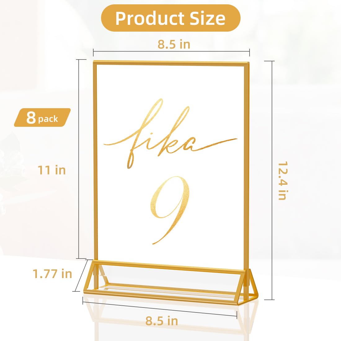 PPH-Sisy Acrylic Sign Holder 8.5x11 Clear Acrylic Frames Display Stand Double Sided Table Menu Holders for Wedding Table Numbers Restaurant Photos(8 pcs)