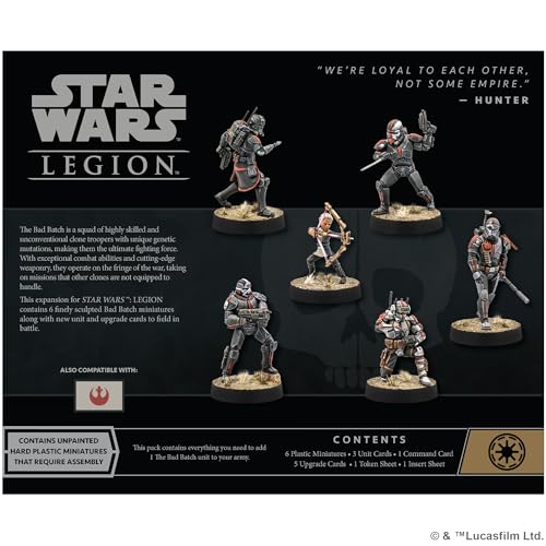 Atomic Mass Games Star Wars: Legion Bad Batch Expansion - Clone Force 99 Miniatures Pack! Tabletop Miniatures Strategy Game for Kids & Adults, Ages 14+, 2 Players, 3 Hour Playtime, Atomic Mass Games