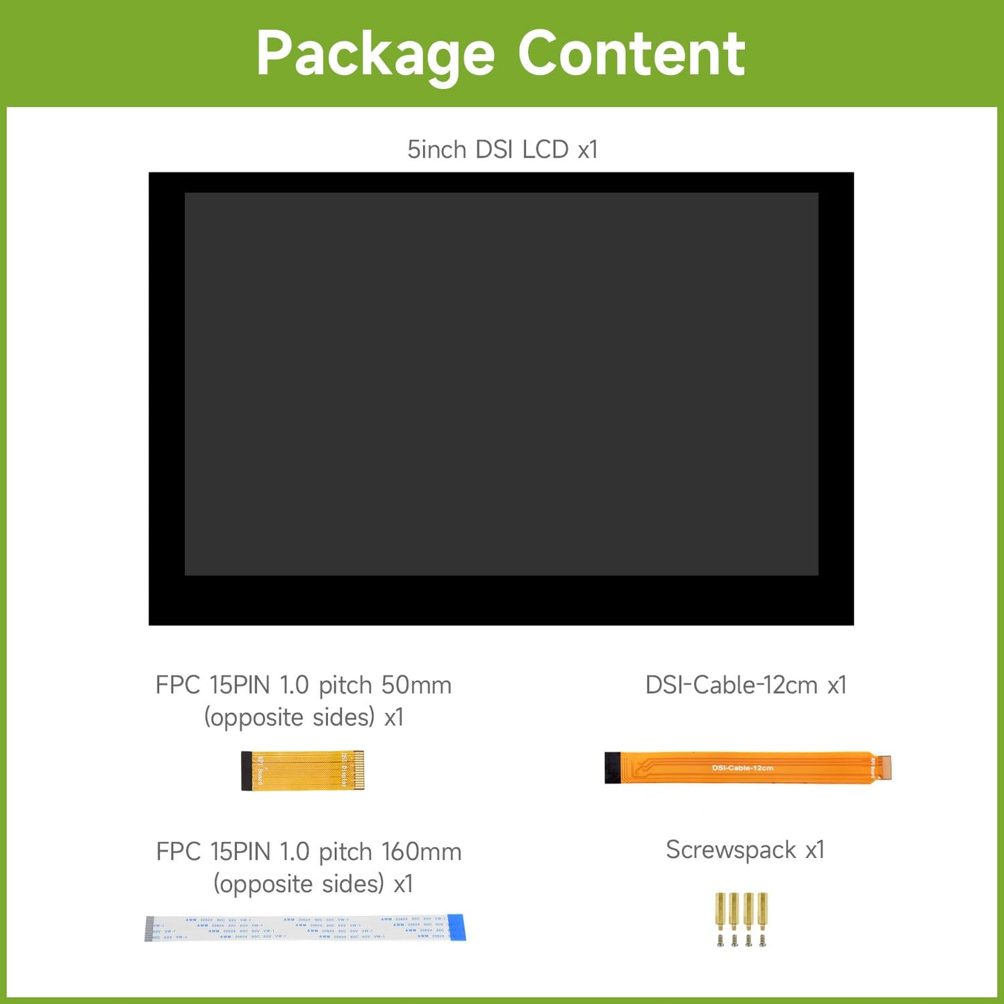 waveshare 5inch Capacitive Touch Display Compatible with Raspberry Pi 5/4B/3B+/3A+/3B/2B/B+/A+/CM3/3+/4 800×480 Resolution DSI Interface