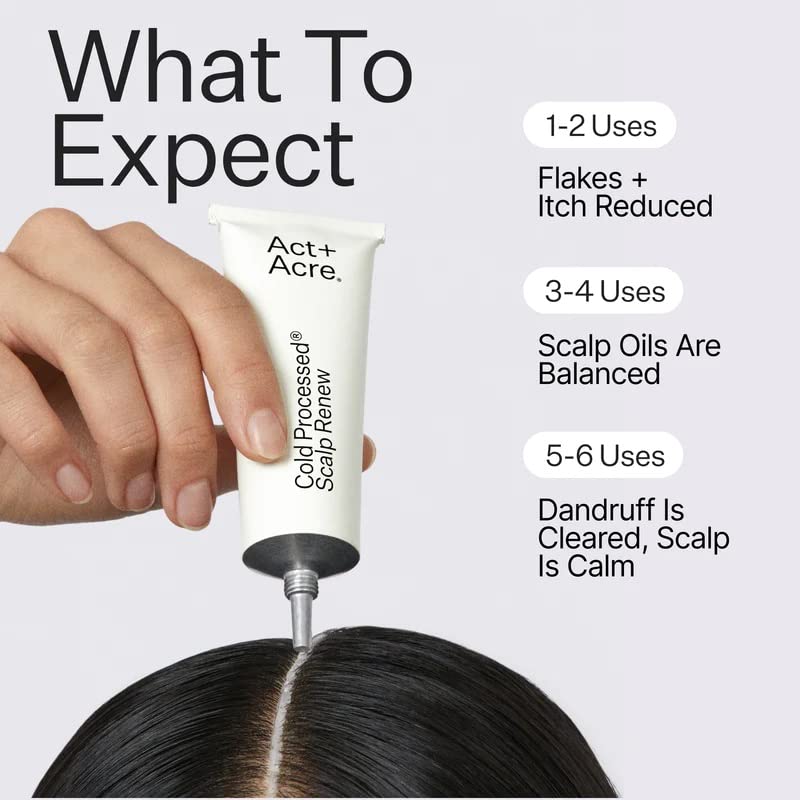 Act+Acre Cold Processed Vitamin E Scalp Detox Oil and BHA Salicylic Acid Scalp Exfoliator - For Dandruff and Dry Itchy Scalp - Hair Growth Treatment for Thinning Hair - Scalp Exfoliating Mask for Itch