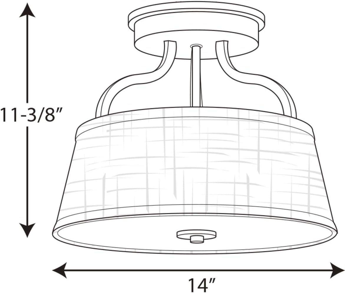 Arden Collection Two-Light 14" Semi-Flush Convertible