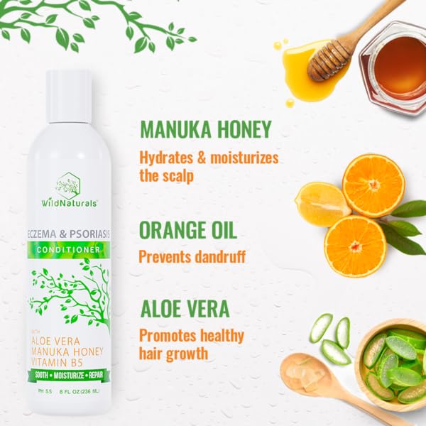 Eczema Psoriasis Conditioner and Dry Scalp Treatment - Anti Dandruff Hair Conditioner for Damaged Dry Hair - Scalp Psoriasis - Deep Conditioner for Seborrheic Dermatitis Scalp - Dry Scalp Conditioner