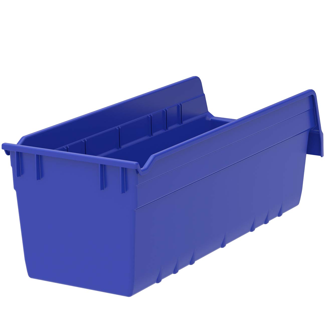 Akro-Mils 30098 ShelfMax Plastic Nesting Shelf Bin Box, 18-Inch Length x 6.75 Inch Width x 6-Inch Height, Blue (10-Pack)