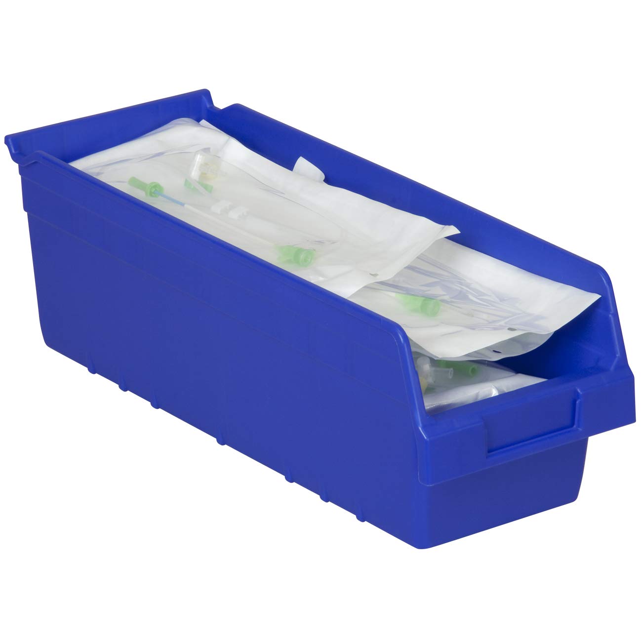 Akro-Mils 30098 ShelfMax Plastic Nesting Shelf Bin Box, 18-Inch Length x 6.75 Inch Width x 6-Inch Height, Blue (10-Pack)