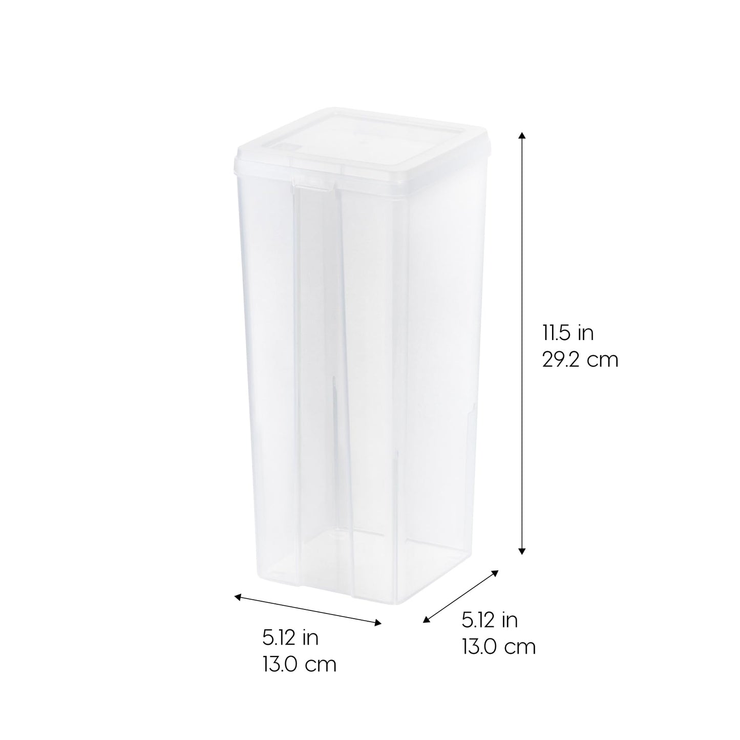 IRIS USA Large Vertical Storage Container for Home & Office Organization, Big Capacity Stackable Plastic Bin for Stationery, Pantry, Cosmetics & More, Space-Saving Tall Organizer, Clear, Pack of 6