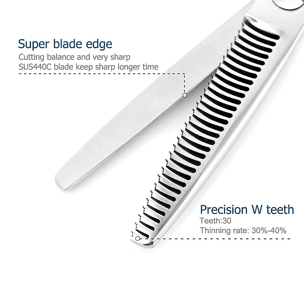 6" Professional Hair Scissors Set Hair Cutting Shears Barber Scissors Japan 440C Barber Hair Thinning Scissors Convex Edge Kinsaro