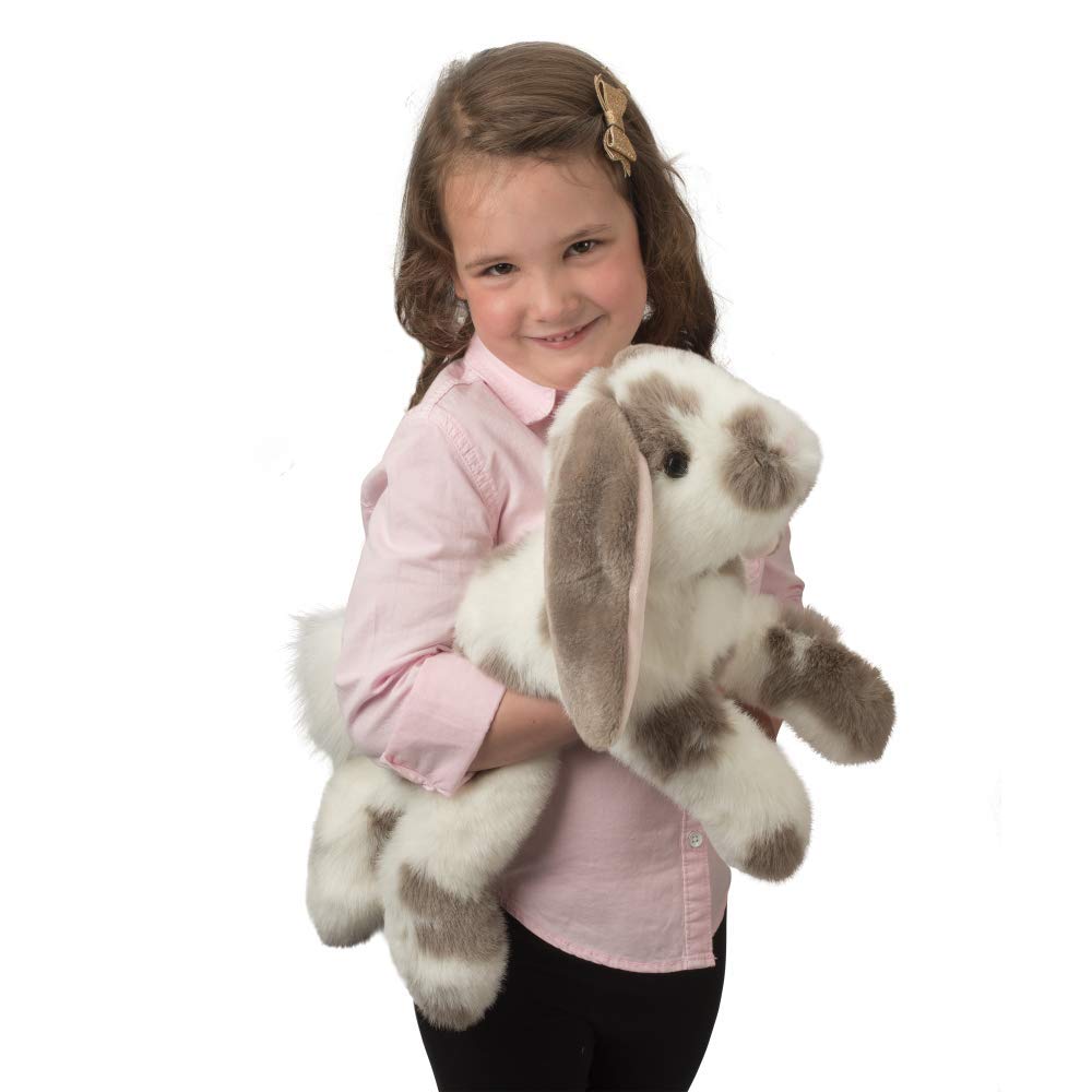 Douglas : Dlux / Ramsey peluche lapin avec taches grises 18"