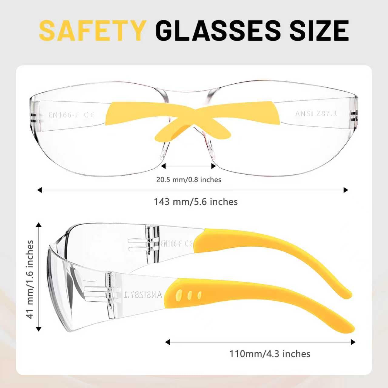 Salfboy 50pcs Scratch Resistant Anti Fog Safety Glasses, ANSI Z87.1 Certified for Lab, Construction, Jobsite and Gardening