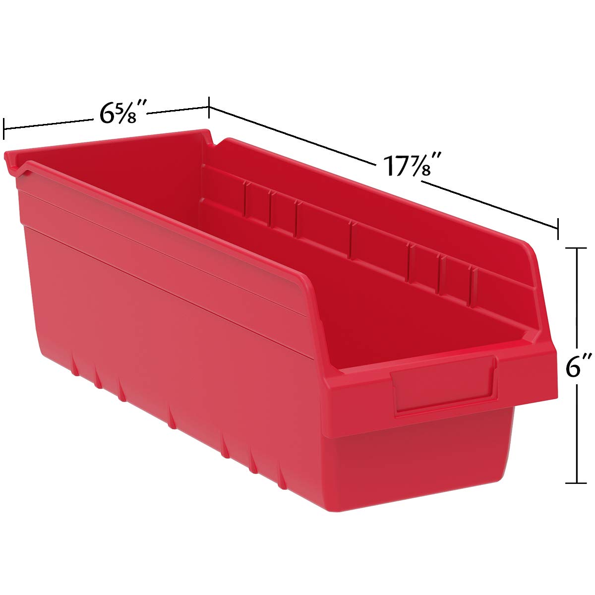 Akro-Mils 30098 ShelfMax Plastic Nesting Shelf Bin Box, 18-Inch Length x 6.75 Inch Width x 6-Inch Height, Blue (10-Pack)
